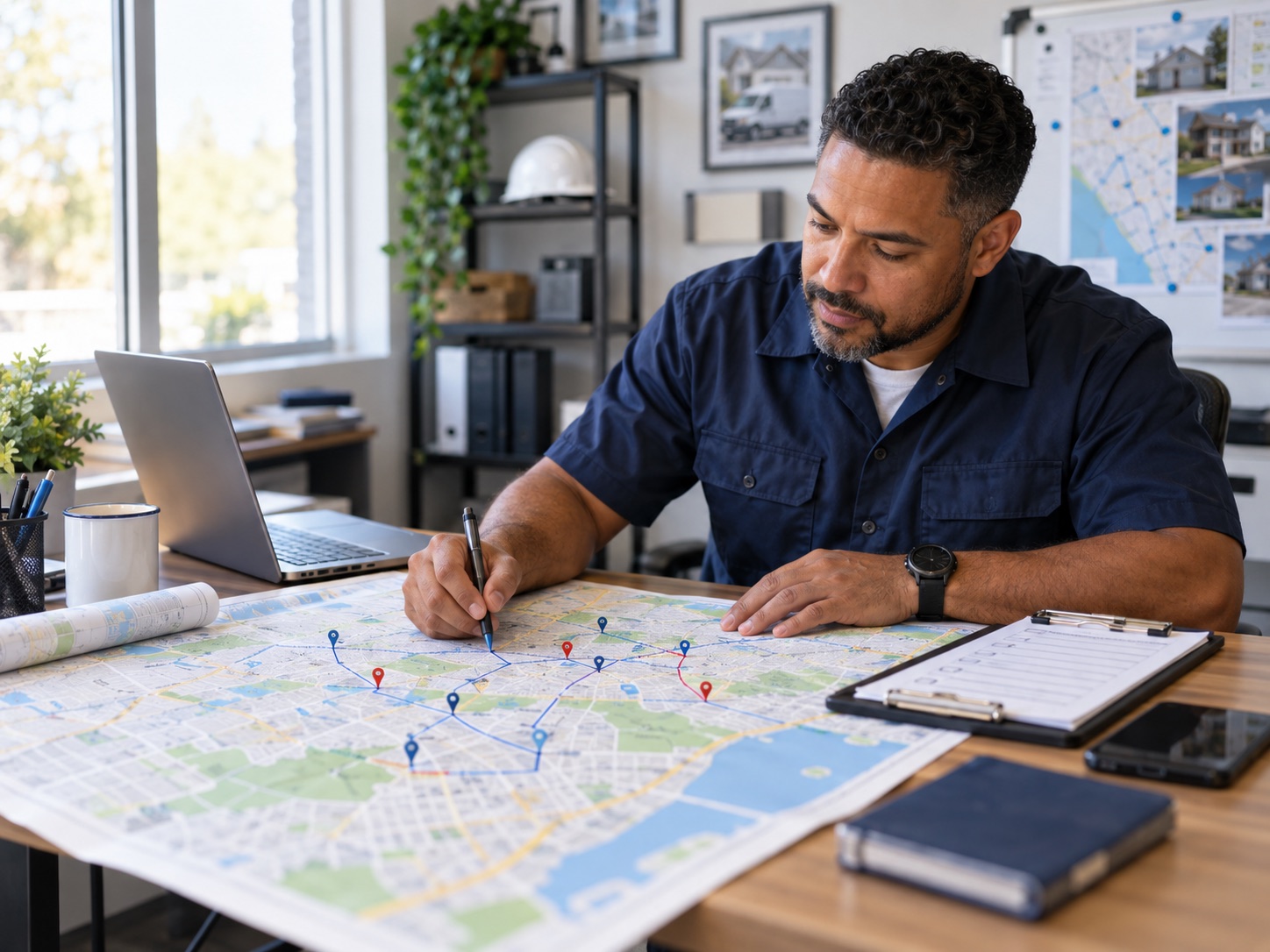 A local service business owner planning a practical service territory